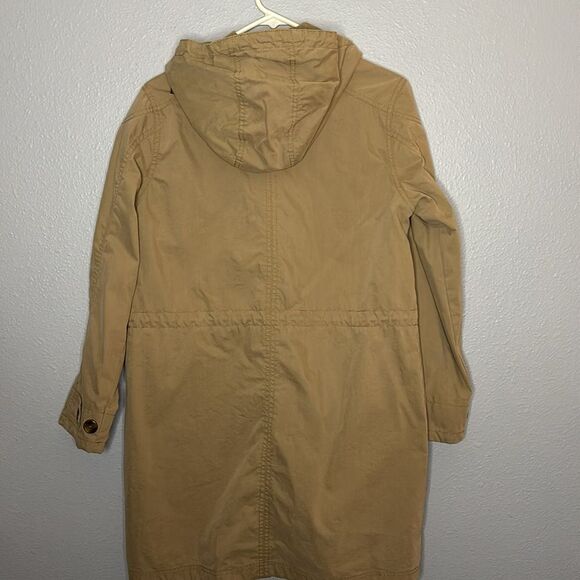 Eddie Bauer Tan Medium Weight Hooded Field Jacket Size Small Petite - Picture 10 of 11
